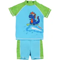 Playshoes Badpak 'DINO' hemelsblauw / lichtblauw / groen / rood