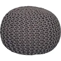 Label51 - Poefs Knitted - Donkergrijs - 70x70x35cm