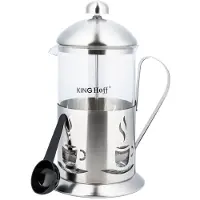 King Hoff Theezetapparaat van Glas en RVS - 0,8 Liter - Smaakvolle Thee en Koffie - Geschikt voor de Vaatwasser - Theepot