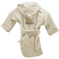 Funnies Badjas uni line 0-12mnd - cream - met GRATIS geborduurde naam