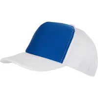 Myrtle beach Volwassenen Unisex 5 Panel Polyester Mesh Cap (Koningsblauw/Wit)
