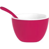 Zak!Designs Twotone Kom - Incl. Lepeltje - Melamine - Ø 7,5 cm - Berry/Wit