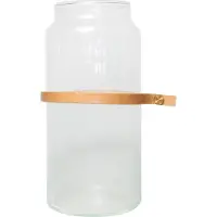Tak Design karaf Wrap Me Mini 1,5 liter glas/leer bruin