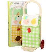 Tender Toys Boodschappentrolley groen/wit Junior 29 X 24 X 63 Cm