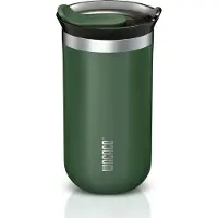 Wacaco Octaroma Lungo vacu? ge?oleerde koffiemok dubbelwandige roestvrijstalen reisbeker met drinkdeksel 10 fl oz (300 ml) Pomona groen