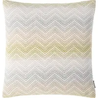 Proflax Zachte Jacquard sierkussenhoes zigzag 45x45 crème oker & grijs
