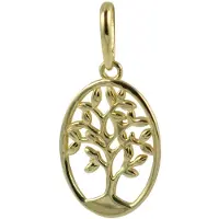 New Bling 9NBSAM-G210058 Gouden Hangertje - Dames - Levensboom - Ovaal - 12,8 x 9,3 mm - Bedel - 14 Karaat - Goud