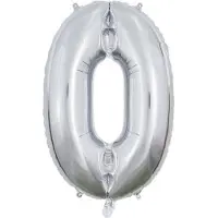 Wefiesta Cijferballon 0 Folie 66 Cm Zilver