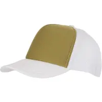 Myrtle beach Volwassenen Unisex 5 Panel Polyester Mesh Cap (Olijfgroen/wit)