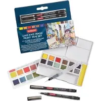 Clinique - Inktense Paint Pan Set Line & Wash with 12 Pans and 2 Line Makers