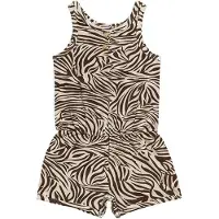 Little Indians jumpsuit kort Zebra meisjes katoen bruin jaar