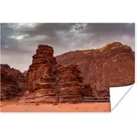 PosterMonkey Poster Mooi rood gebergte in Wadi Rum - 30x20 cm