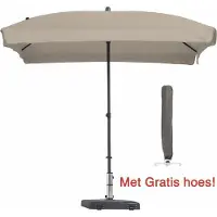 Madison Luxe parasol rechthoek Ecru 210 x 140 met hoes