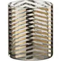 Dulaire Windlicht Modern Goud Glas Gestreept 10 cm