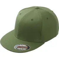Myrtle beach Unisex Flexfit Flat Peak Cap (Olijfgroen)