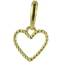 New Bling 9NBSAM-G190658 Gouden Hangertje - Dames - Hartje - Open - Bewerkt - 6 x 6,5 mm - 14 Karaat - Bedel - Goud