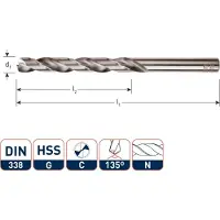 Rotec HSS-G spiraalboor, DIN 338, type N, ø3,5 - 10 stuk(s) - 1050350