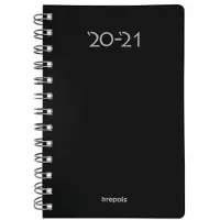 Brepols Schoolagenda 2020-2021 wireo polyprop zwart 12 x 17cm