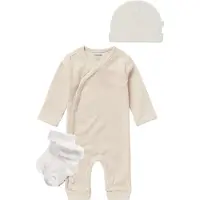 Noppies SET(3delig) Boxpak Nevis, Mutsje Nevel Oatmeal, met sokjes - Maat 68