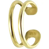 New Bling 9NBSAM-G190751 Gouden Ear Cuff - Oorklem- Oorring - 14 Karaat - Dubbel - 10 x 4 mm - Goud