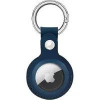 Bouletta geschikt voor Airtag sleutelhanger leder hanger hoesje - Midnight Blue