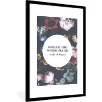 PosterMonkey Fotolijst incl. Poster - Quote - Bloemen - Kleuren - 80x120 cm - Posterlijst
