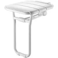 Delabie douchezitting, aluminium/kunststof, wit, (bxh) 360x480mm, frame wit