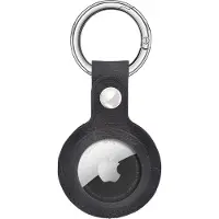 Bouletta geschikt voor Airtag sleutelhanger leder hanger hoesje - Burned Grey