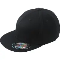Myrtle beach Unisex Flexfit Flat Peak Cap (Zwart)