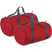 Bagbase 2x stuks rode ronde polyester sporttas/weekendtas 32 liter - Reistas 50 x 30 x 26 cm