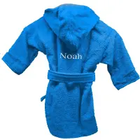 Funnies Badjas uni line 2-4jr - turquoise - met GRATIS geborduurde naam