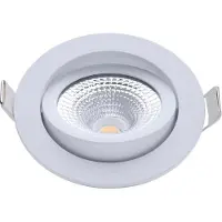 EcoDim - LED Spot - Inbouwspot - ED-10022 - 5W - Waterdicht IP54 - Dimbaar - Dim to Warm - Warm Wit 2000K-3000K - Mat Wit - Aluminium - Rond - Kantelbaar