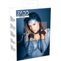 Zado - leren halsband met boeien - zwart