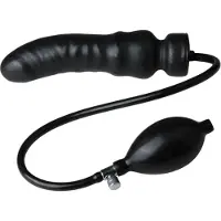 The Latex Collection LateX – Opblaasbare Latex Dildo voor een Zeer Strak Strekkend Gevoel 20 cm – Zwart