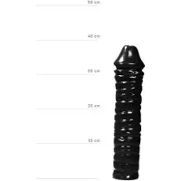 All Black - Extra Grote Zwarte Dildo - 38 cm - Zwart