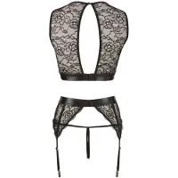 Cottelli collection – Bondage Jarretel Set met Hand Boeien voor Onderdanig Genot – Maat XL – Zwart