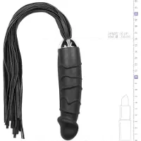 EasyToys - Flogger zweep en dildo - 2-in-1 siliconen - zwart
