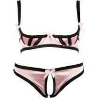 Cottelli - Bh set - Gestreept - Zwart - 80B/M