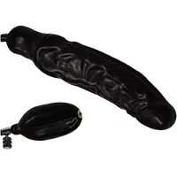 You2Toys – Opblaasbare Latex Dildo met Handpomp Geaderd en met Eikel – 23 cm – Zwart