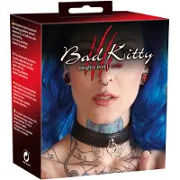 Bad Kitty – Kunstlederen Halsband met O-Ring om Slaven In Toom te Houden Verstelbaar – Zwart