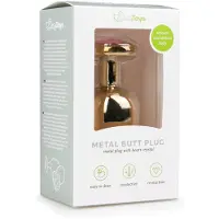 EasyToys Metalen buttplug met roze hartje - goudkleurig