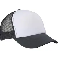 Myrtle beach Volwassenen Unisex 5 Panel Polyester Mesh Cap (Wit/Grafietgrijs)