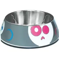 Hagen Dog-It Eetbak 2-in-1 Melamine-RVS - Small - 350 ml - Electric Skulls