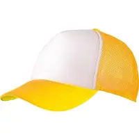 Myrtle beach Volwassenen Unisex 5 Panel Polyester Mesh Cap (Wit/neon geel)