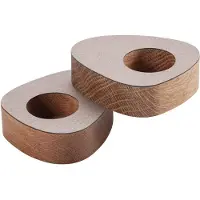 Lind DNA Theelichthouder Curve Nature Bull Warm Grey (Set van 2)