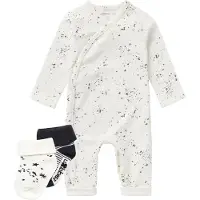 Noppies SET(3delig) Playsuit Noorvik Snow met 2 paar bijpassende sokjes - 62