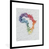 PosterMonkey Fotolijst incl. Poster - Kaart van Afrika met gekleurd draad - 60x80 cm - Posterlijst