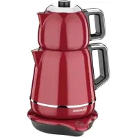 Korkmaz - Demiks elektrische Turkse theepot 1.7 Liter - Rood