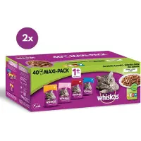 Whiskas natte kattenvoeding vlees + vis - duopack - 80 stuks - 8000 gram