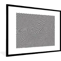 PosterMonkey Fotolijst incl. Poster - Optische illusie met golvende lijnen - 80x60 cm - Posterlijst